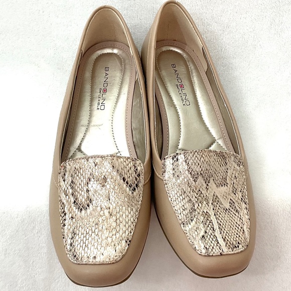 Beige Bandolino Lilas slip on leather comfort work shoes snake print  Sz 6.5M - Picture 3 of 15